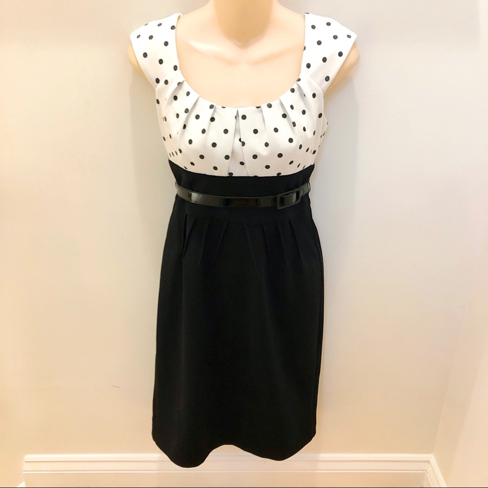 London Times Polka Dot Wiggle Dress